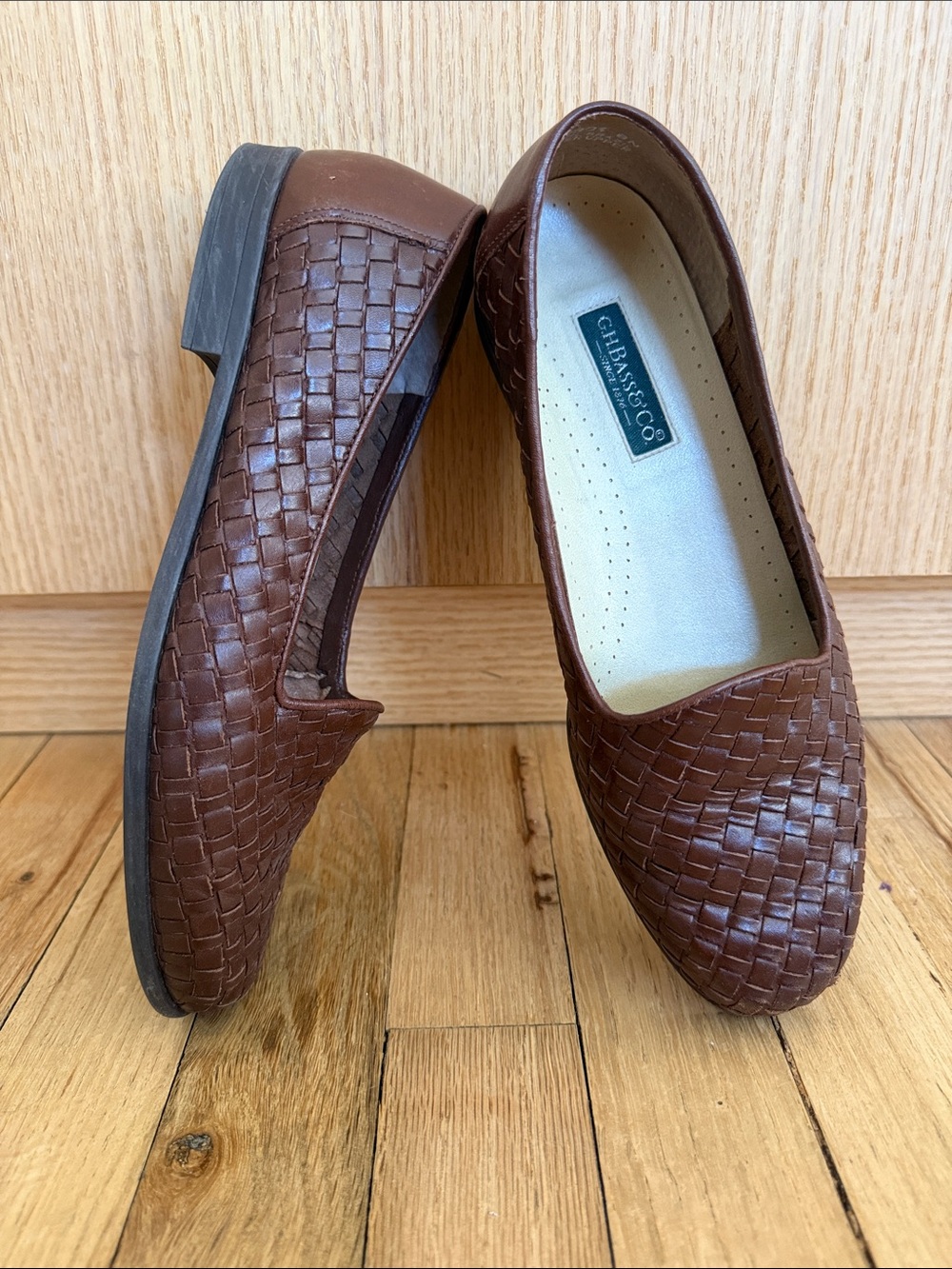 G.H. Bass & Co. Woven Leather Slip-On Loafers in Brown